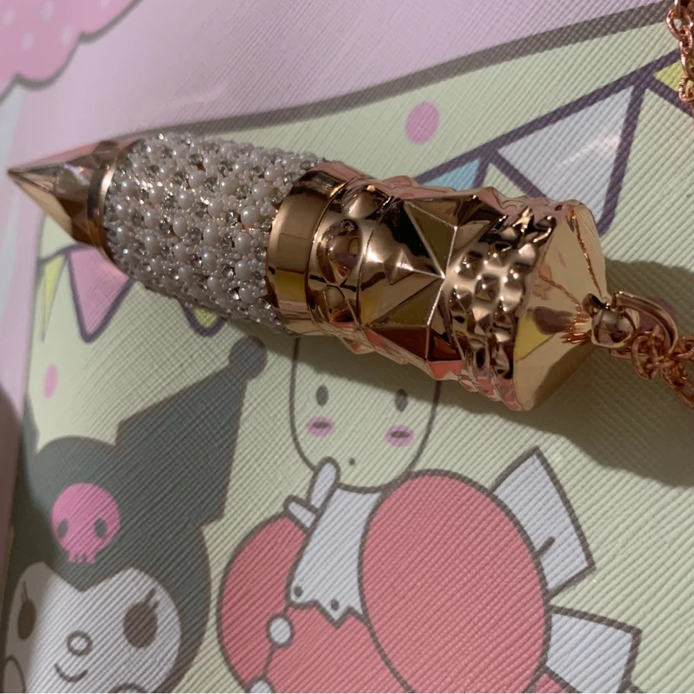 Classic Black Mascara in a Unique Tube Adorned with Pearls and Crystals